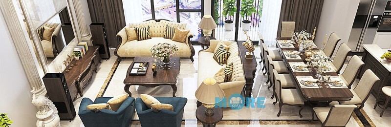 Sofa chung cư tân cổ điển