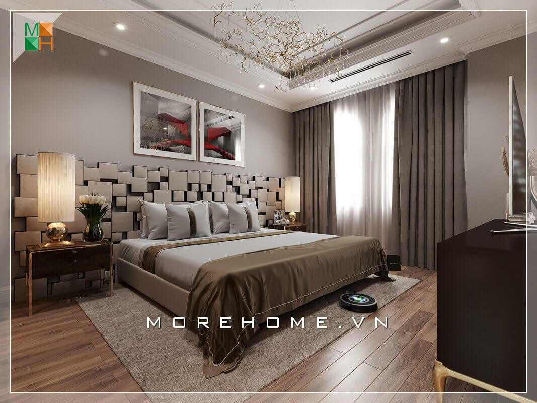 Ấn tượng với mẫu thiết kế nội thất phòng ngủ độc đáo, lạ mắt cho chung cư, nhà phố, biệt thự tone màu trầm đẳng cấp. Thiết kế phòng ngủ biệt thự